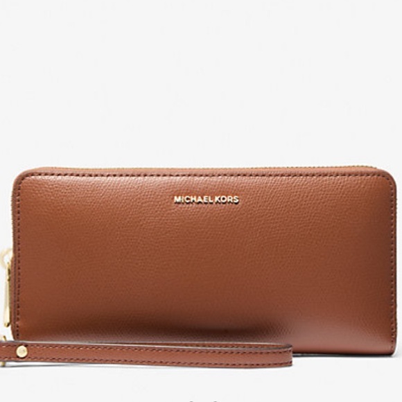 Never used! ▶️ Michael Kors ◀️ Jet Set Travel Large Leather Continental Wallet - Picture 1 of 12